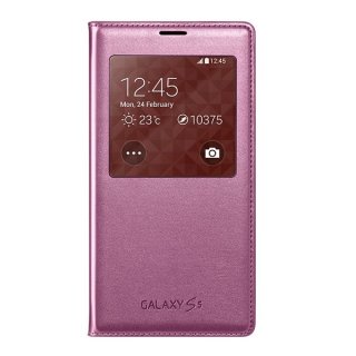 Oryginalne Etui Futerał Samsung S View Cover EF-CG900BPEGWW Samsung Galaxy S5 G900 Różowy