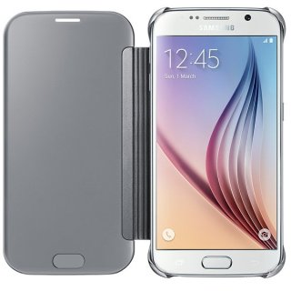 Oryginalne Etui Futerał Samsung Clear View Cover EF-ZG920BSEGWW Samsung Galaxy S6 G920 Srebrne