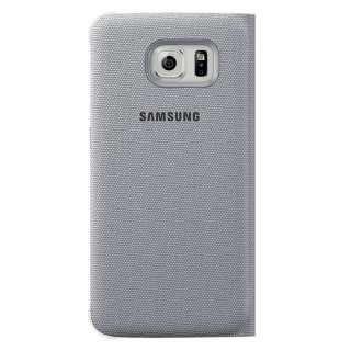 Oryginalne Etui Futerał Samsung Flip Wallet Fabric Cover EF-WG920BSEGWW Samsung Galaxy S6 G920 Srebrne