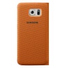 Oryginalne Etui Futerał Samsung Flip Wallet Fabric Cover EF-WG920BOEGWW Samsung Galaxy S6 G920 Pomarańczowe