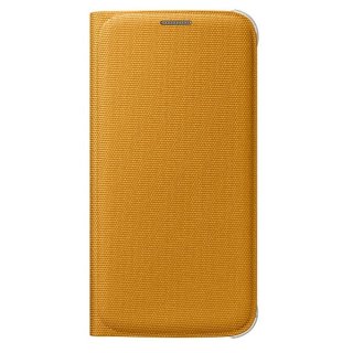 Oryginalne Etui Futerał Samsung Flip Wallet Fabric Cover EF-WG920BYEGWW Samsung Galaxy S6 G920 Żółte