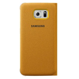 Oryginalne Etui Futerał Samsung Flip Wallet Fabric Cover EF-WG920BYEGWW Samsung Galaxy S6 G920 Żółte