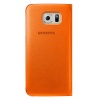 Oryginalne Etui Futerał Samsung Flip Wallet Cover EF-WG920POEGWW Samsung Galaxy S6 G920 Pomarańczowe