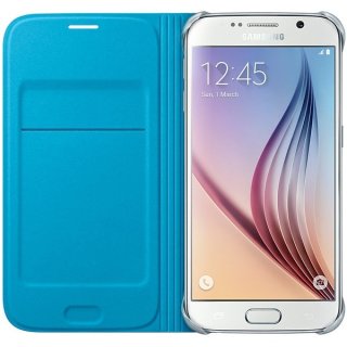 Oryginalne Etui Futerał Samsung Flip Wallet Cover EF-WG920PLEGWW Samsung Galaxy S6 G920 Niebieskie