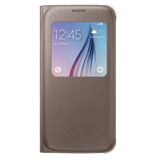 Oryginalne Etui Futerał Samsung S View Cover EF-CG920PFEGWW Samsung Galaxy S6 G920 Złote