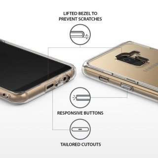 Samsung Galaxy A8 2018 Etui Ringke Fusion  dymiony czarny Rose Gold