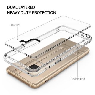 Samsung Galaxy A8 2018 Etui Ringke Fusion  dymiony czarny Rose Gold