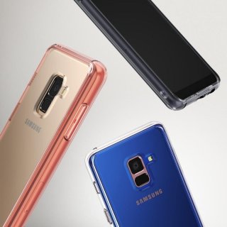 Samsung Galaxy A8 2018 Etui Ringke Fusion  dymiony czarny Rose Gold
