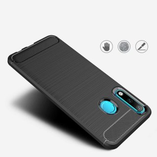 Carbon Case elastyczne etui pokrowiec futerał Huawei P30 Lite czarny