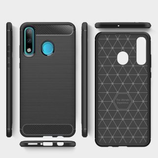 Carbon Case elastyczne etui pokrowiec futerał Huawei P30 Lite czarny