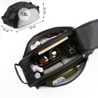 Torba rowerowa na bagażnik z paskiem na ramię 13L czarna