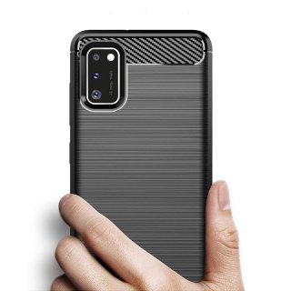 Carbon Case elastyczne etui pokrowiec futerał Samsung A41 czarny
