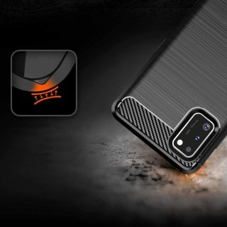 Carbon Case elastyczne etui pokrowiec futerał Samsung A41 czarny