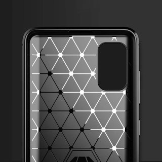 Carbon Case elastyczne etui pokrowiec futerał Samsung A41 niebieski