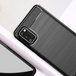 Carbon Case elastyczne etui pokrowiec futerał Samsung A41 niebieski