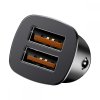 BASEUS MINI QC3.0 2-PORT USB CAR CHARGER BLACK