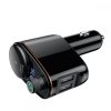 BASEUS S06 2-PORT USB CAR CHARGER + TRANSMITER FM BLACK
