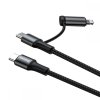 BASEUS 2IN1 TYPE-C TO TYPE-C & LIGHTNING CABLE 100CM BLACK