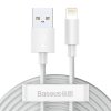 BASEUS WISDOM 2-PACK LIGHTNING 150CM/2.4A WHITE