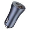 BASEUS GOLDEN 2-PORT CAR CHARGER USB & TYPE-C PD40W/QC3.0 GREY