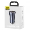 BASEUS GOLDEN 2-PORT CAR CHARGER USB & TYPE-C PD40W/QC3.0 GREY