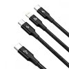Kabel USB-C 3w1 Baseus Rapid Series, micro USB / Lightning / USB-C, 20W, 1.5m (czarny)