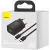Ładowarka siciowa Baseus Super Si Quick Charger 1C 20W z przewodem USB C do Lightning 1m czarna