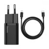 Ładowarka siciowa Baseus Super Si Quick Charger 1C 20W z przewodem USB C do Lightning 1m czarna