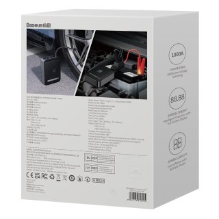 Baseus 2w1 power bank Power Starter Jump Starter urządzenie rozruchowe booster 8000 mAh 12V (800A / 400A) / kompresor do opon 5-150 Psi czarny (CGNL020001)
