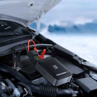 Baseus 2w1 power bank Power Starter Jump Starter urządzenie rozruchowe booster 8000 mAh 12V (800A / 400A) / kompresor do opon 5-150 Psi czarny (CGNL020001)