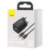 Ładowarka sieciowa Baseus Super Si Quick Charger 1C 25W z przewodem USB C do USB C 1m czarna (TZCCSUP-L01)