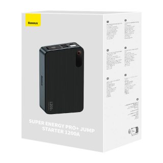 Baseus power bank Super Energy Pro+ Car Jump Starter urządzenie rozruchowe booster do samochodu 12000 mAh 12 V ( 1200 A / 600 A ) czarny C00245700111-00