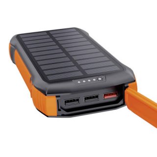 Powerbank solarny z ładowaniem indukcyjnym Choetech B657 3x USB 20000mAh 20W / QC 18W / Qi 10W (czarno-pomarańczowy)