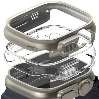 Ringke Slim 2-Pack Apple Watch ULTRA 1 / 2 (49 MM) Clear & Titanium Grey