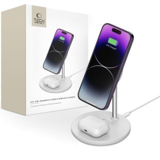 Tech-Protect Qi15w-A21 2In1 Magnetic Magsafe Wireless Charger White