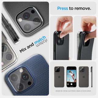 Osłona Aparatu SPIGEN Optik.Tr Camera Protector 2-Pack Iphone 14 PRO / PRO MAX / 15 PRO / PRO MAX / 16 PRO / PRO MAX Crystal Clear