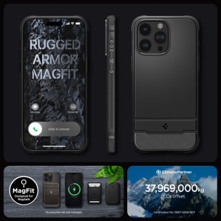 SPIGEN Rugged Armor Mag Magsafe Iphone 15 PRO MAX Matte Black