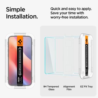 Szkło Hartowane SPIGEN Glas.Tr ”Ez Fit” Iphone 15 / 16 Clear
