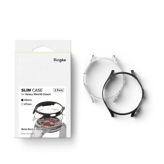 Ringke Slim 2-Pack Galaxy Watch 6 Classic (43 MM) Clear & Black