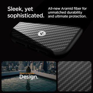 SPIGEN Enzo Aramid Mag Magsafe Iphone 15 PRO Matte Black