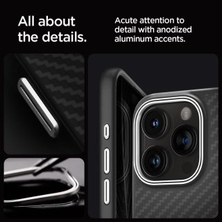 SPIGEN Enzo Aramid Mag Magsafe Iphone 15 PRO Matte Black