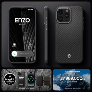 SPIGEN Enzo Aramid Mag Magsafe Iphone 15 PRO Matte Black