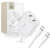 Tech-Protect C20w 2-Port Network Charger PD 20W + Type-C Cable White