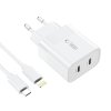 Tech-Protect C20w 2-Port Network Charger PD 20W + Type-C Cable White