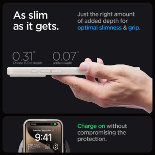 SPIGEN ULTRA Hybrid Mag Magsafe Iphone 15 PRO Frost Natural Titanium