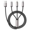 Tech-Protect Ultraboost 3In1 Lightning & Type-C & Micro-USB Cable 3.5A 100Cm Grey