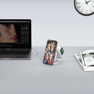 Tech-Protect Qi15w-A32 3In1 Magnetic Magsafe Wireless Charger Grey