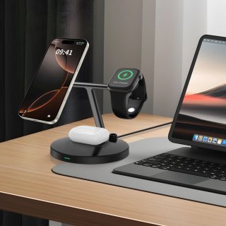 Tech-Protect Qi15w-A35 3In1 Magnetic Magsafe Wireless Charger Black