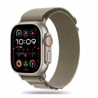 Tech-Protect Nylon PRO Apple Watch 6 / 7 / 8 / 9 / 10 / SE / ULTRA 1 / 2 (44 / 45 / 46 / 49 MM) Titanium/Olive