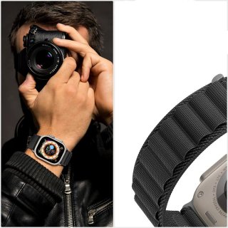 Tech-Protect Nylon PRO Apple Watch 6 / 7 / 8 / 9 / 10 / SE / ULTRA 1 / 2 (44 / 45 / 46 / 49 MM) Navy / Grey